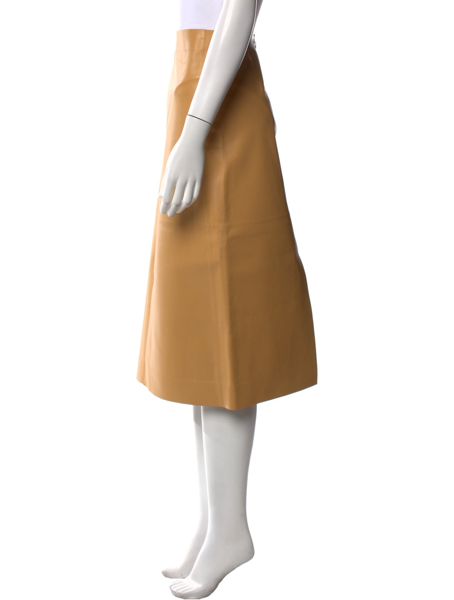 Chloé Lamb Leather Midi Length Skirt