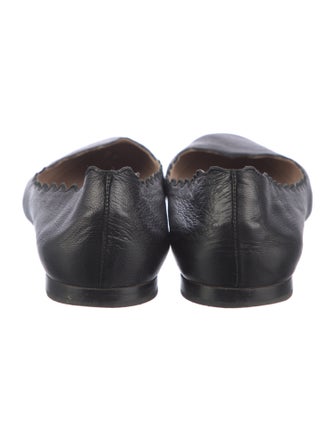 Chloé Leather Scalloped Accent Ballet Flats