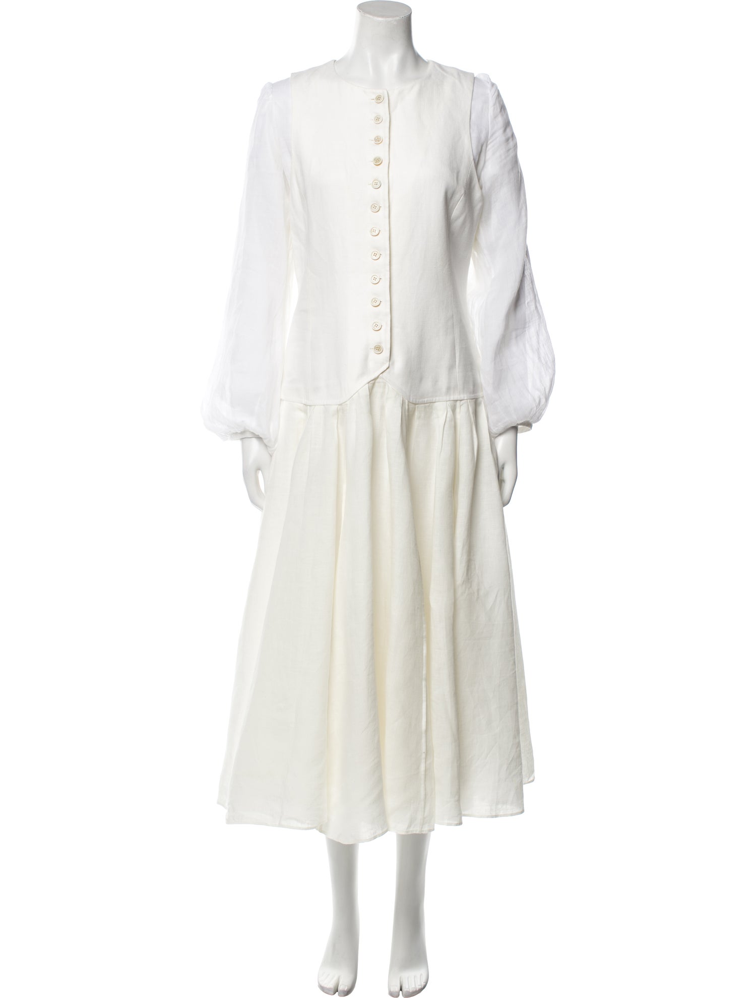 Chloé Linen Midi Length Dress