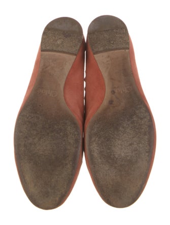Chloé Suede Scalloped Accent Ballet Flats