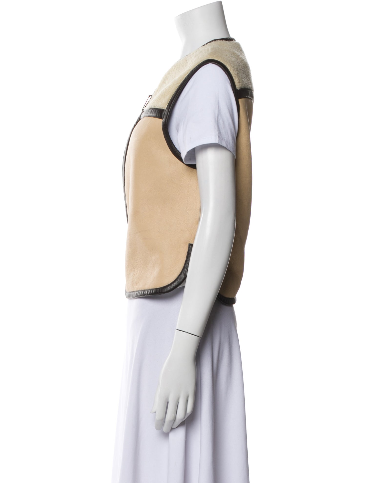 Chloé Leather Colorblock Pattern Vest