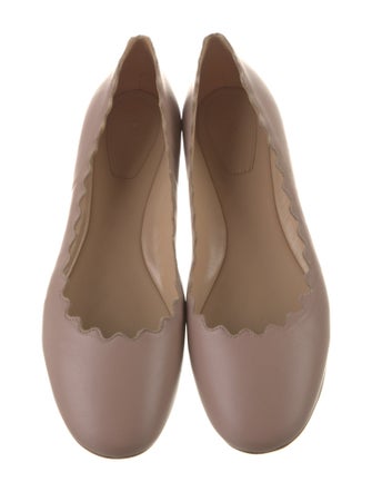 Chloé Leather Scalloped Accent Sneakers