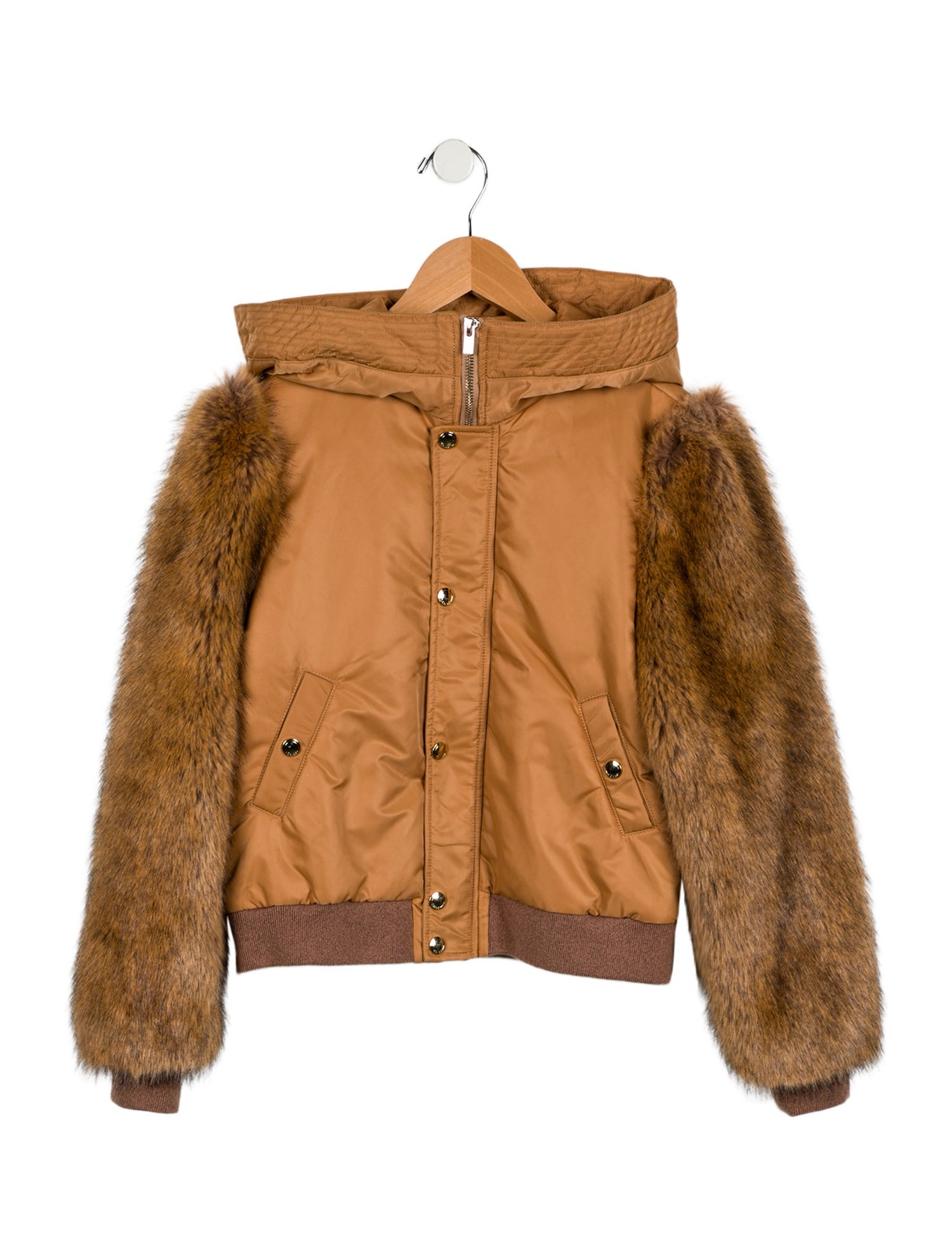 Chloé Girls' Faux Fur Trimmed Jacket