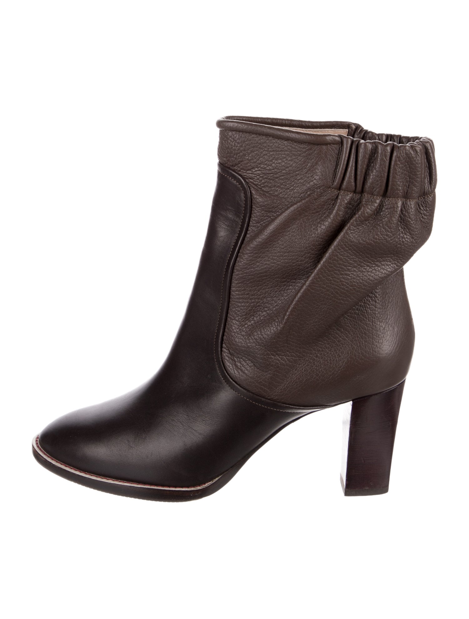 Chloé Leather Colorblock Pattern Boots