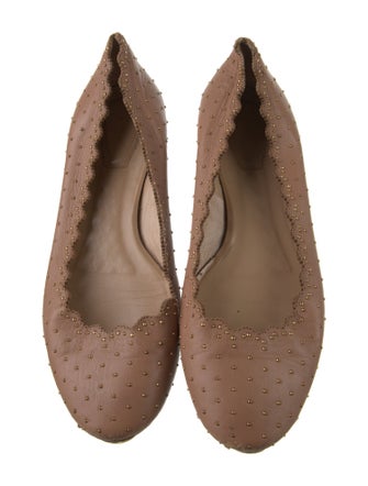 Chloé Leather Studded Accents Flats