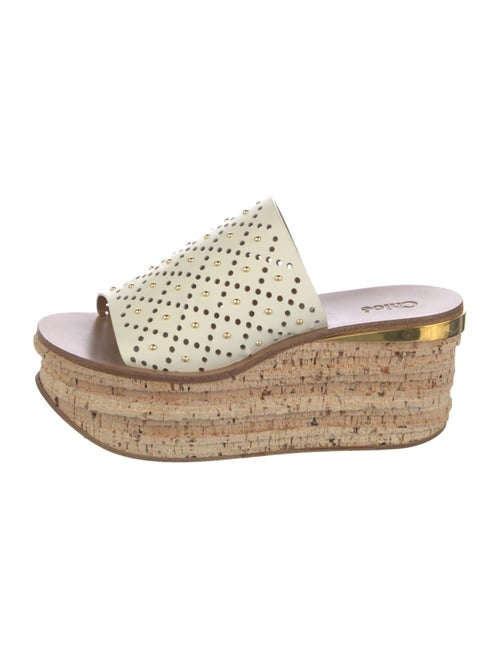 Chloé Leather Cutout Accent Slides