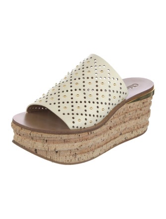 Chloé Leather Cutout Accent Slides