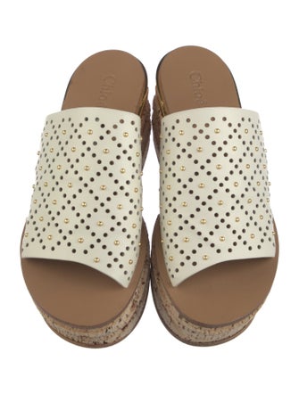 Chloé Leather Cutout Accent Slides