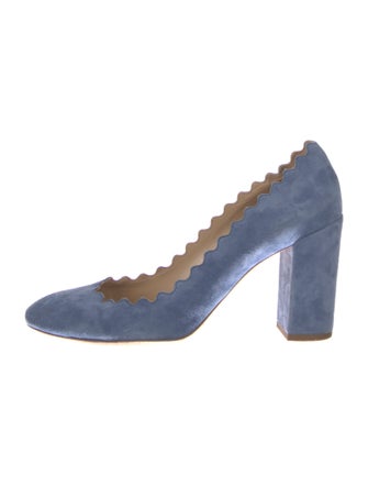 Chloé Suede Scalloped Accent Pumps