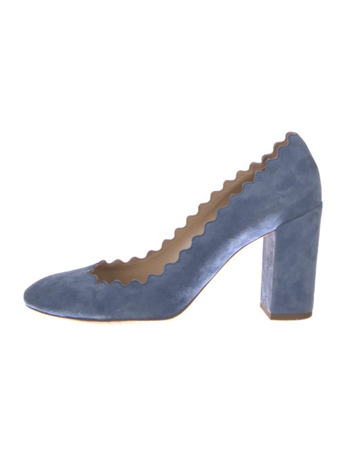 Chloé Suede Scalloped Accent Pumps