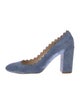 Chloé Suede Scalloped Accent Pumps