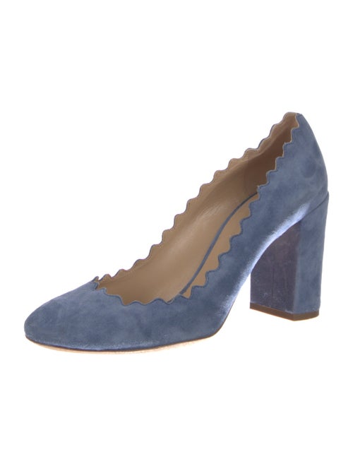 Chloé Suede Scalloped Accent Pumps