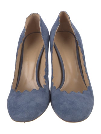 Chloé Suede Scalloped Accent Pumps