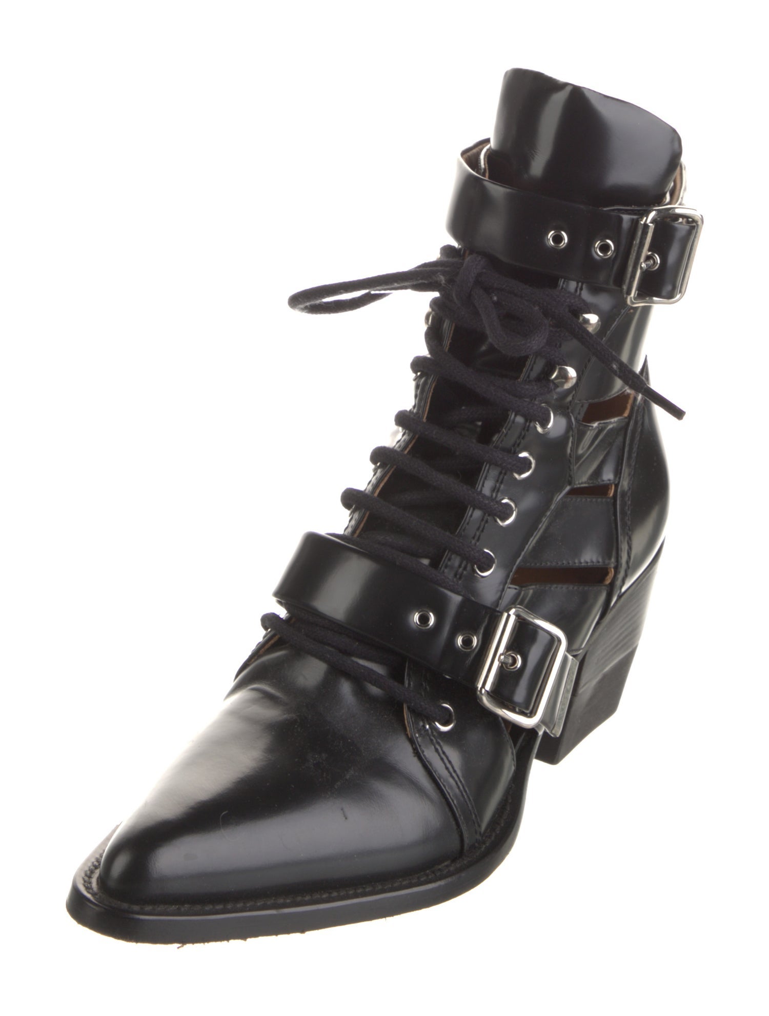 Chloé Leather Lace-Up Boots