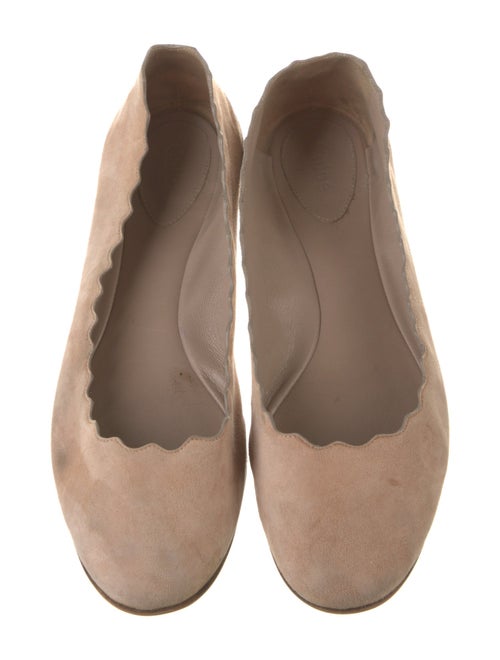 Chloé Suede Scalloped Accent Ballet Flats