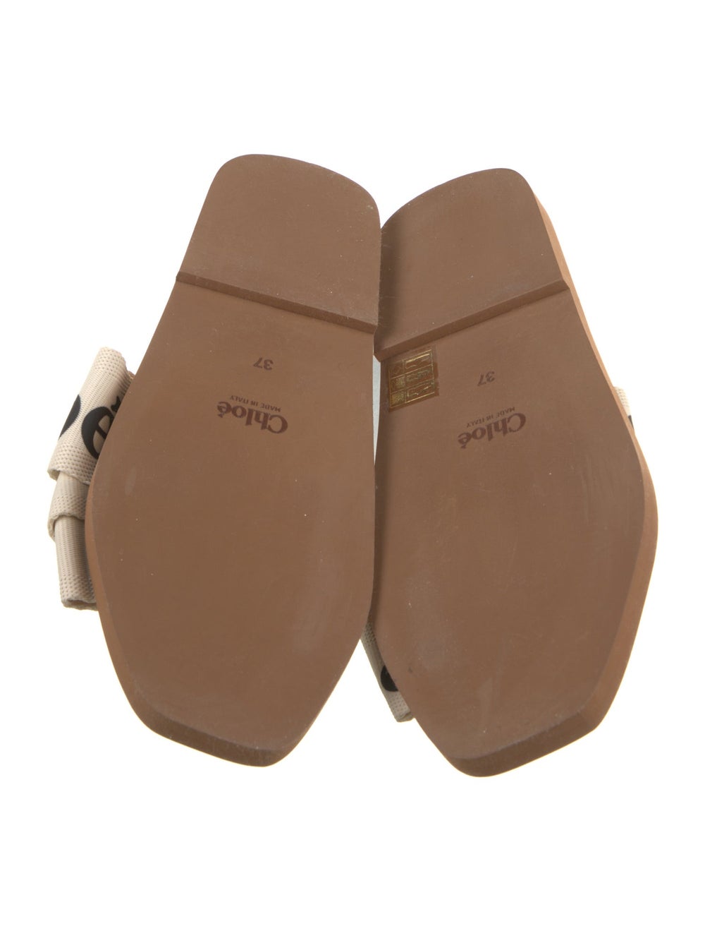 Chloé Chloé Canvas Slides Neutrals Printed Leathe… - image 5