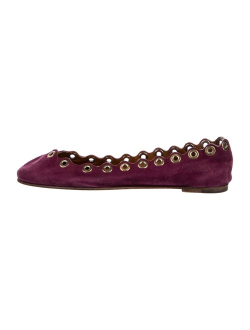 Chloé Suede Studded Accents Ballet Flats