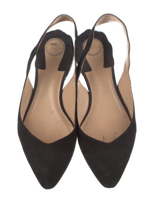 Chloé Suede Scalloped Accent Slingback Flats