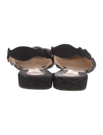 Chloé Suede Scalloped Accent Slingback Flats