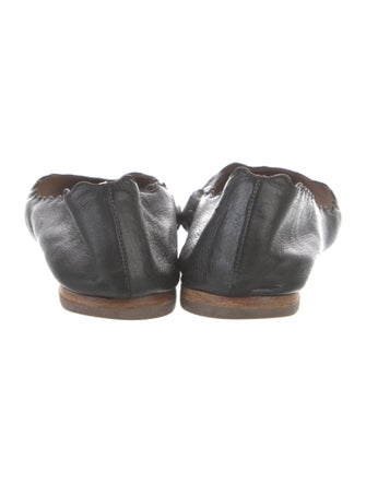 Chloé Leather Scalloped Accent Ballet Flats