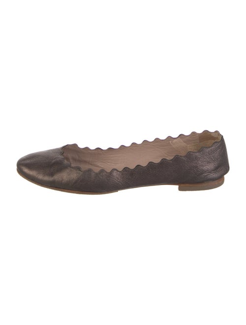 Chloé Leather Scalloped Accent Ballet Flats