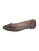 Chloé Leather Scalloped Accent Ballet Flats