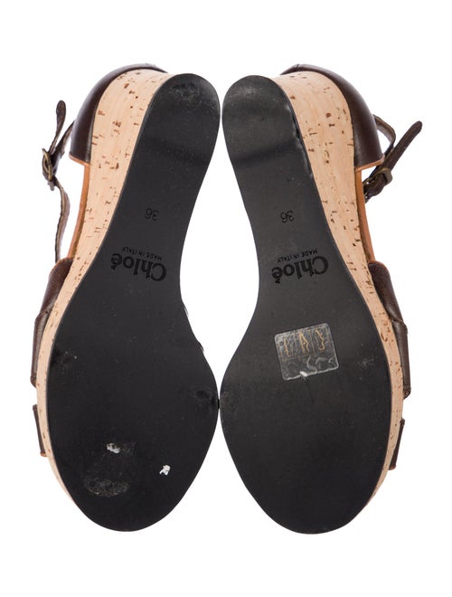 Chloé Leather Cutout Accent T-Strap Pumps