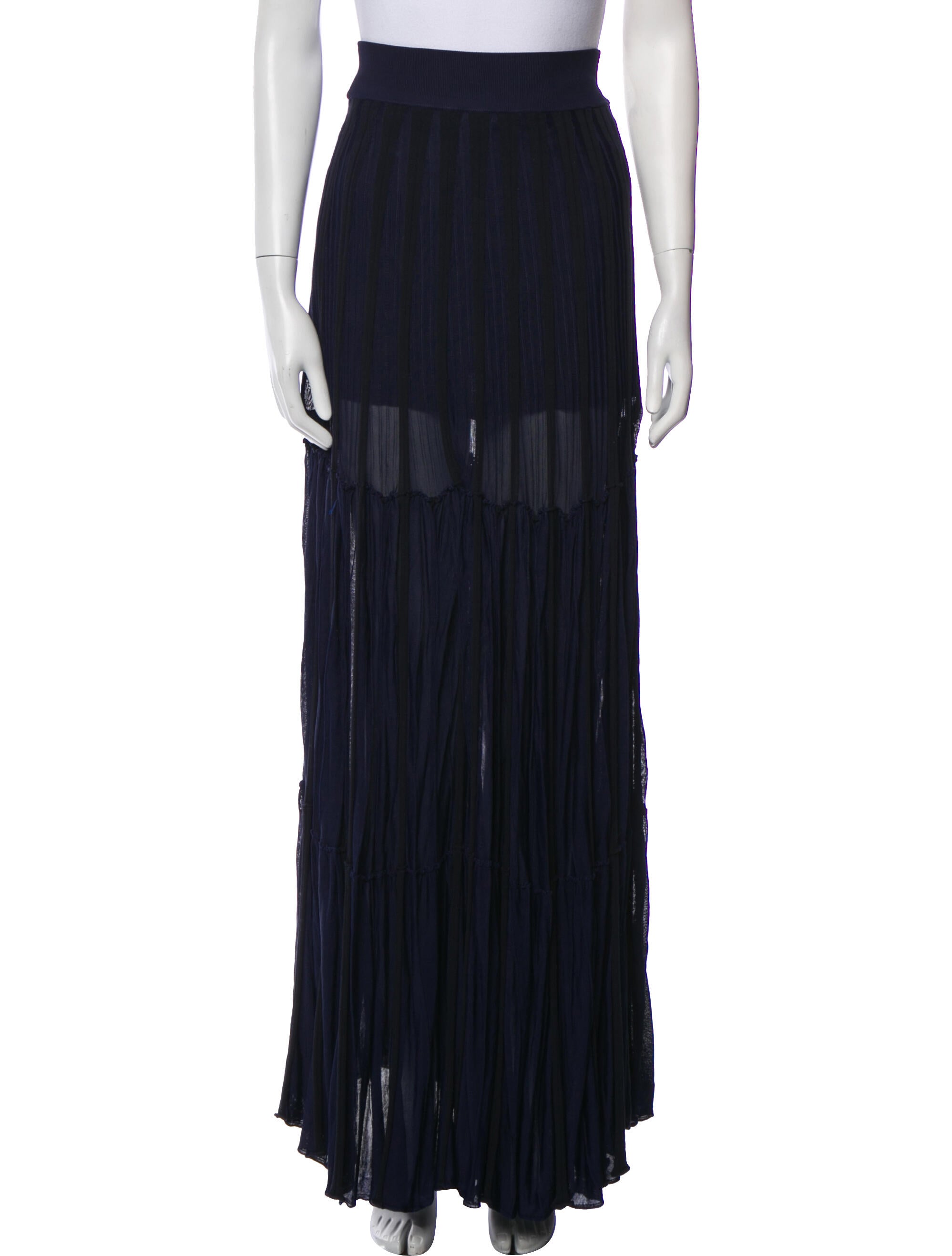 Chloé Pleated Accents Midi Length Skirt