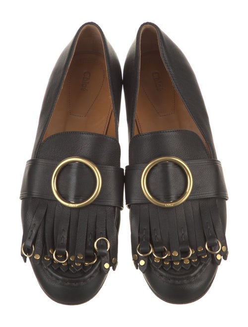 Chloé Leather Studded Accents Loafers