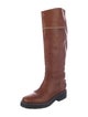 Chloé Leather Whipstitch Trim Riding Boots