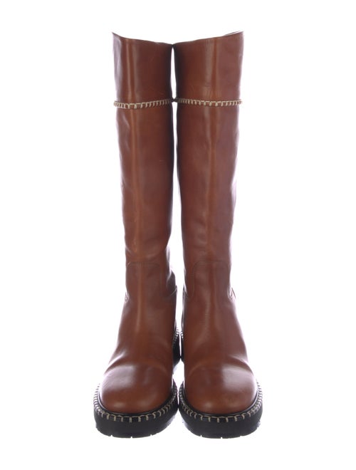 Chloé Leather Whipstitch Trim Riding Boots