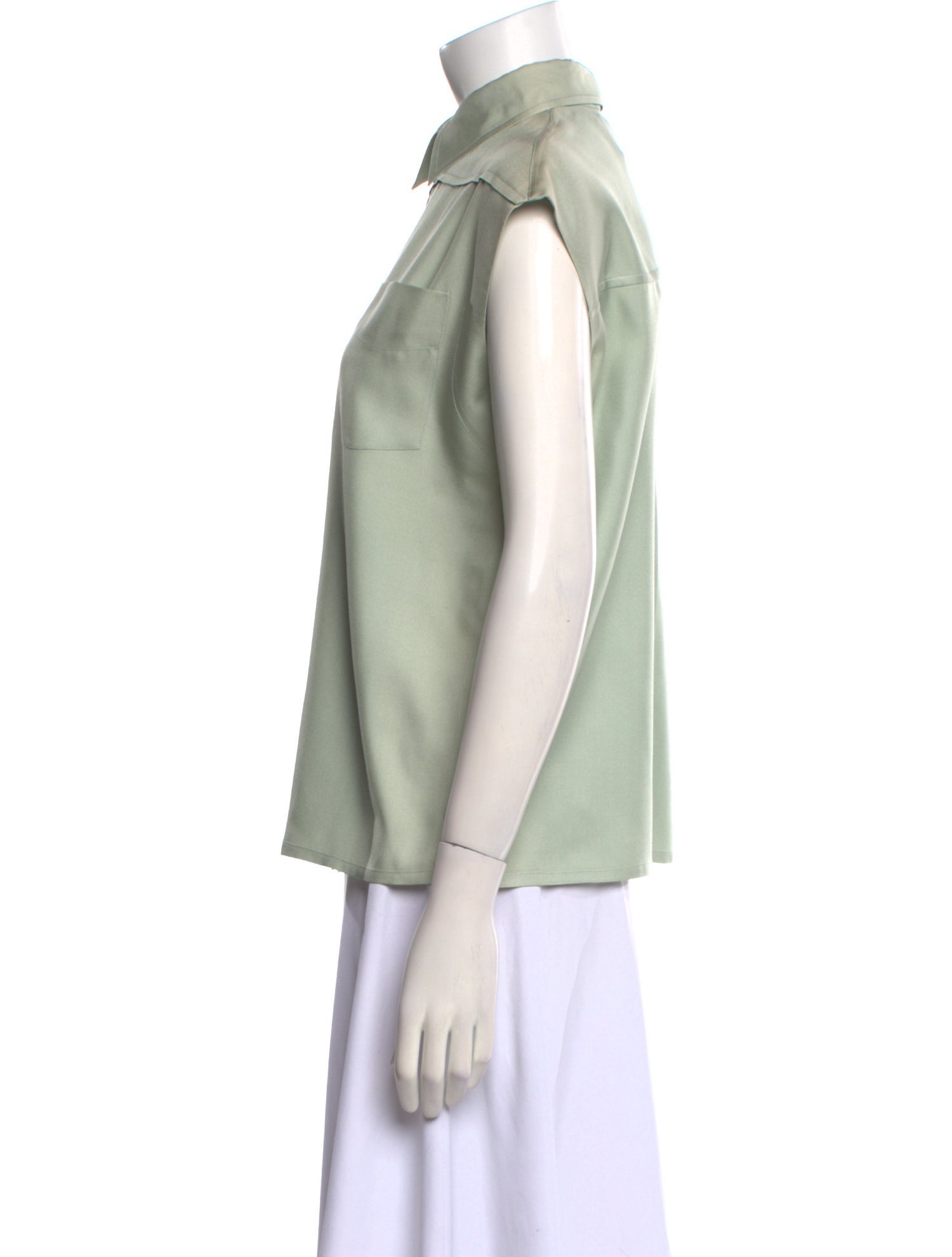 Chloé Silk Short Sleeve Button-Up Top