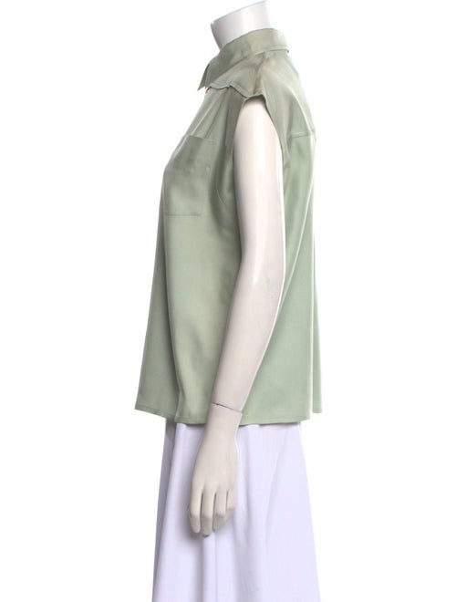 Chloé Silk Short Sleeve Button-Up Top