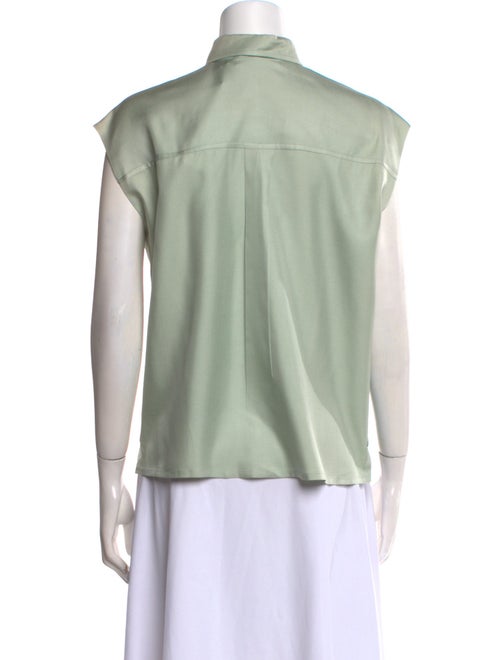 Chloé Silk Short Sleeve Button-Up Top