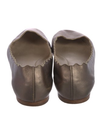 Chloé Leather Scalloped Accent Ballet Flats