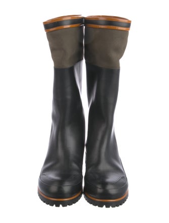 Chloé Leather Colorblock Pattern Rain Boots
