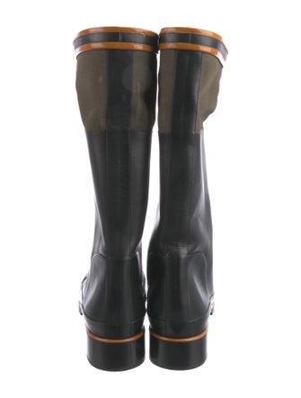 Chloé Leather Colorblock Pattern Rain Boots