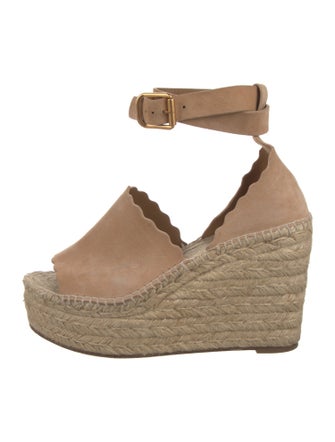 Chloé Suede Scalloped Accent Espadrilles