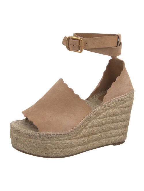 Chloé Suede Scalloped Accent Espadrilles