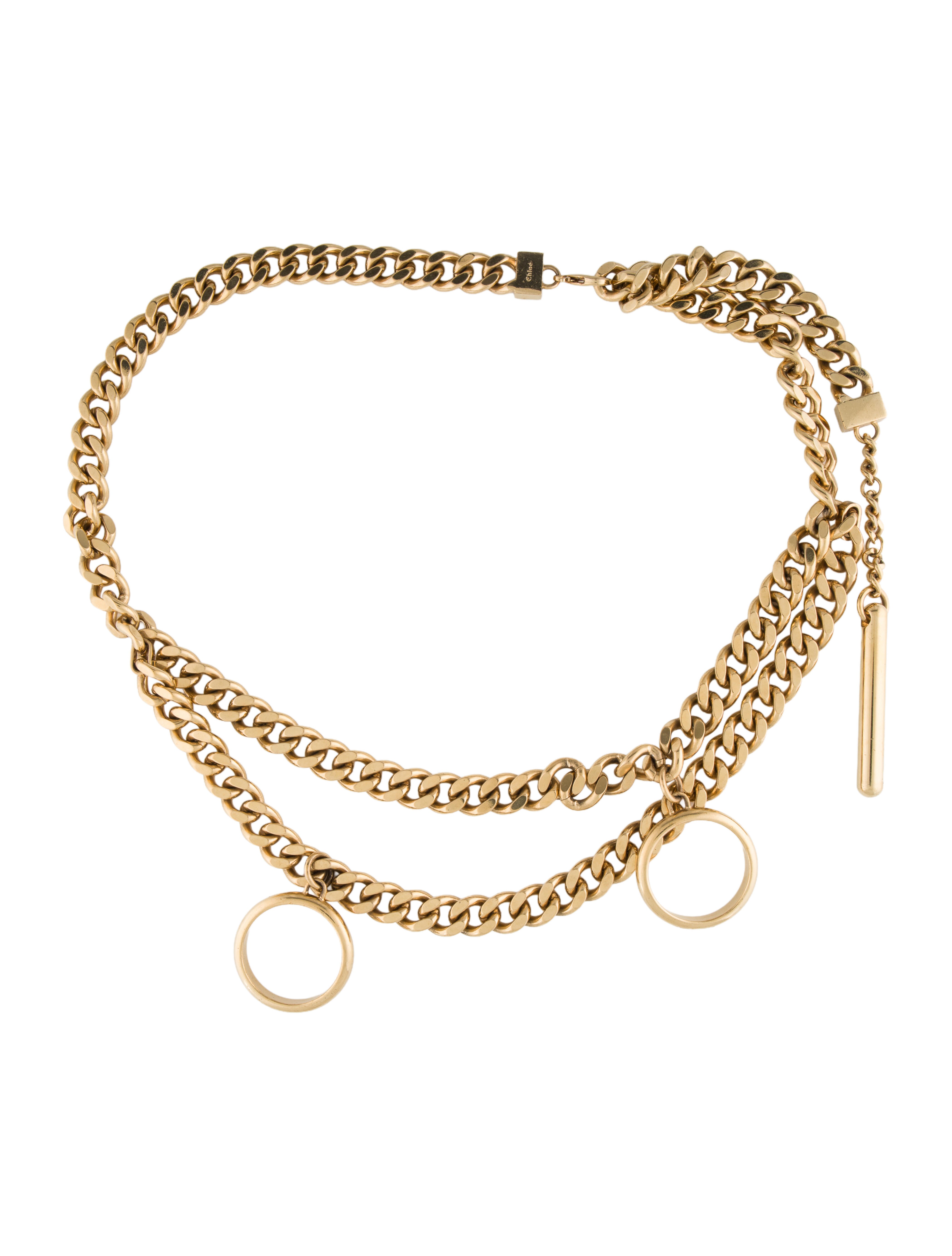 Chloé Skinny Metal Chain-Link Belt