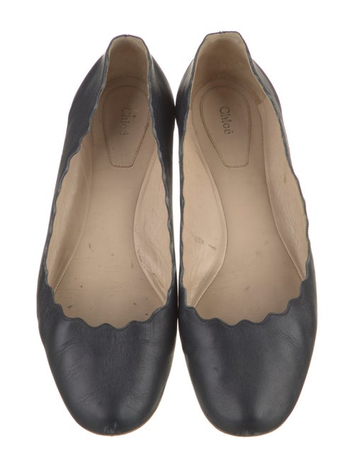 Chloé Leather Scalloped Accent Ballet Flats