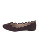 Chloé Suede Scalloped Accent Ballet Flats