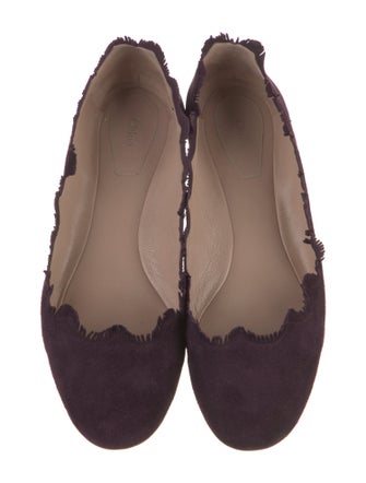 Chloé Suede Scalloped Accent Ballet Flats