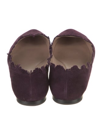 Chloé Suede Scalloped Accent Ballet Flats