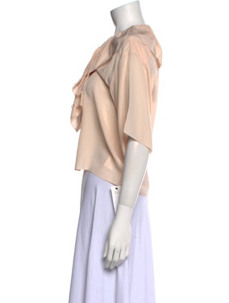 Chloé Silk Tie Neck Crop Top