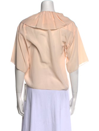 Chloé Silk Tie Neck Crop Top