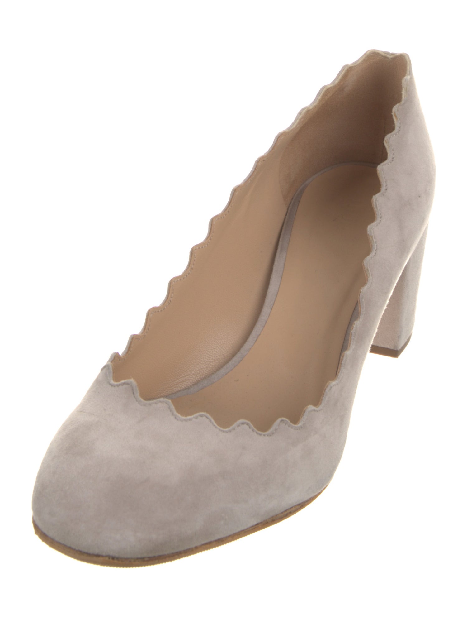 Chloé Suede Scalloped Accent Pumps
