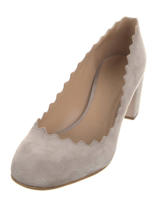 Chloé Suede Scalloped Accent Pumps