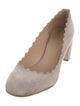 Chloé Suede Scalloped Accent Pumps