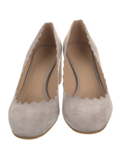 Chloé Suede Scalloped Accent Pumps